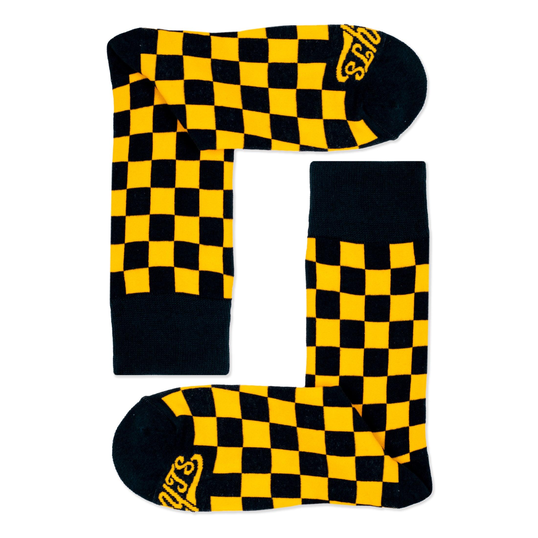 Black + Yellow Checkered Socks