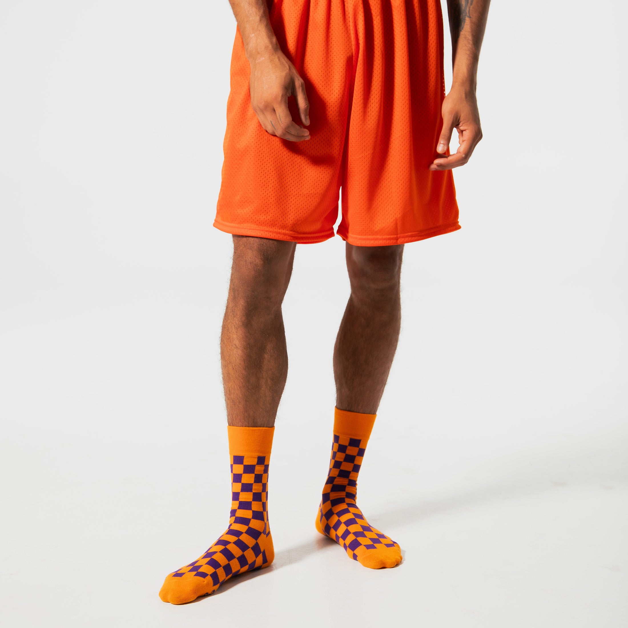 Orange + Purple Checkered Socks