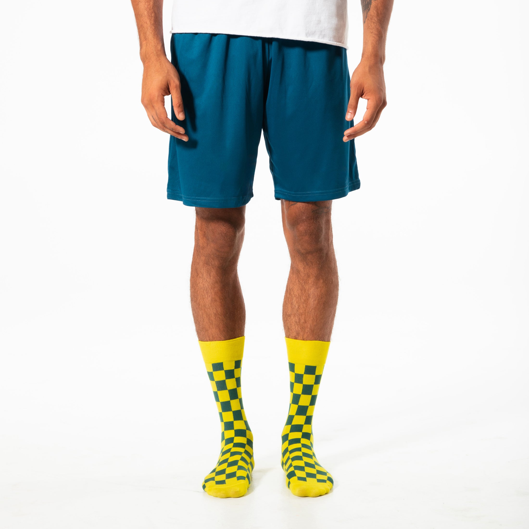 Yellow + Dark Green Checkered Socks