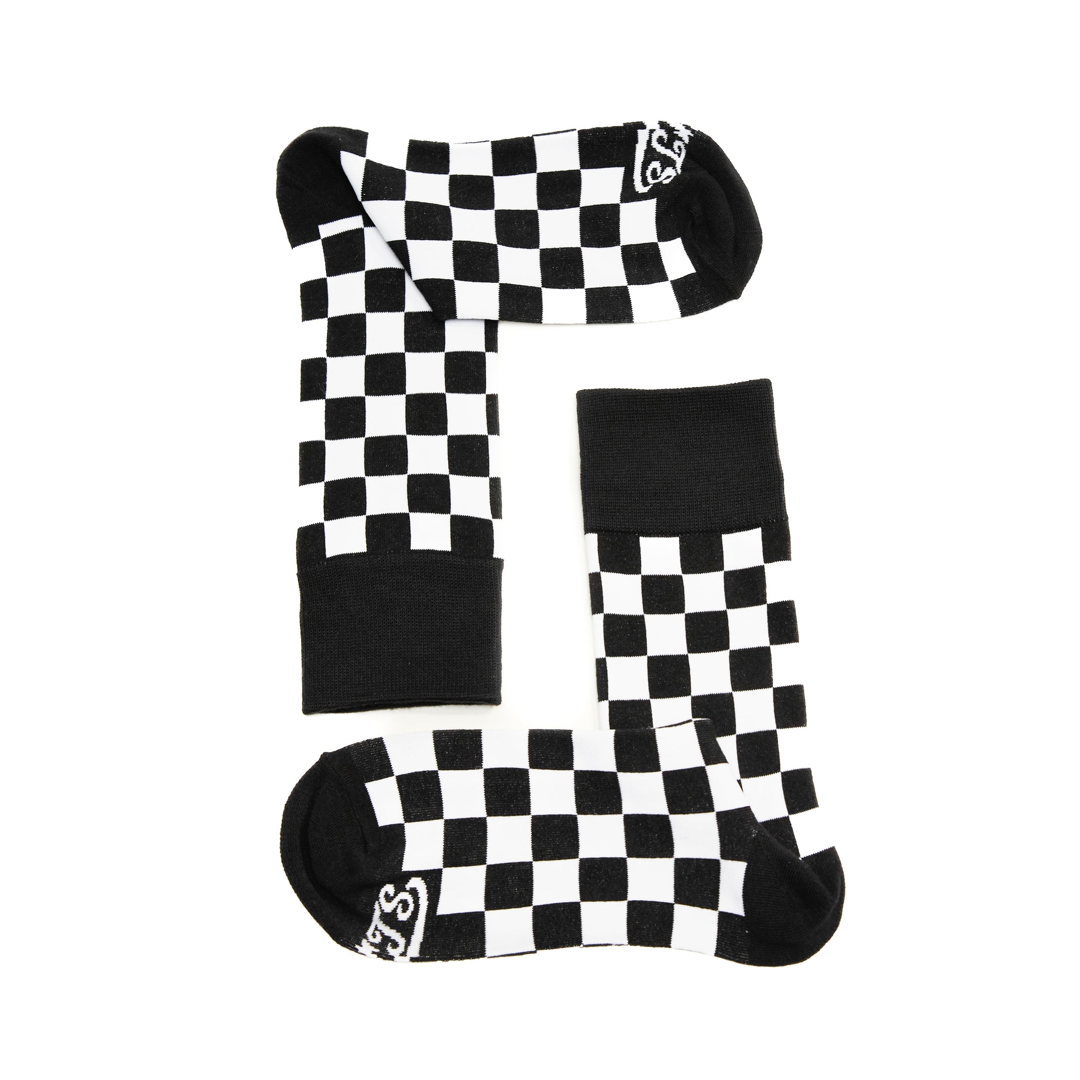 Black + White Checkered Socks