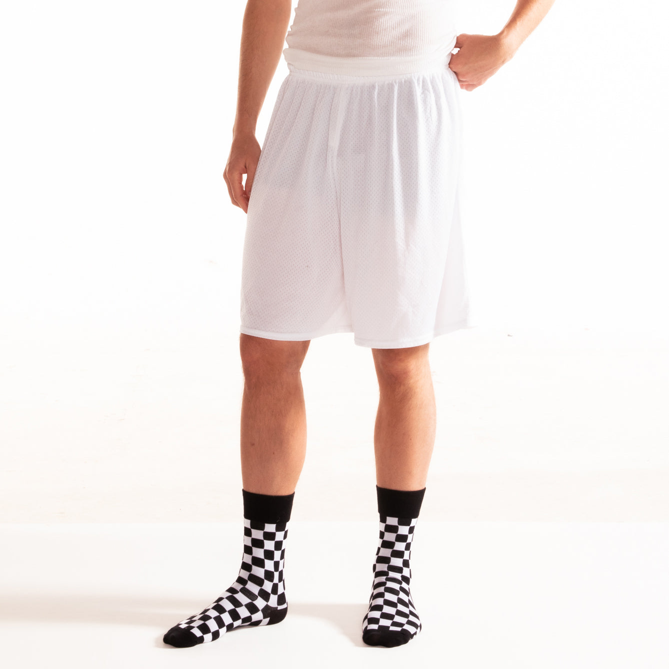 Black + White Checkered Socks