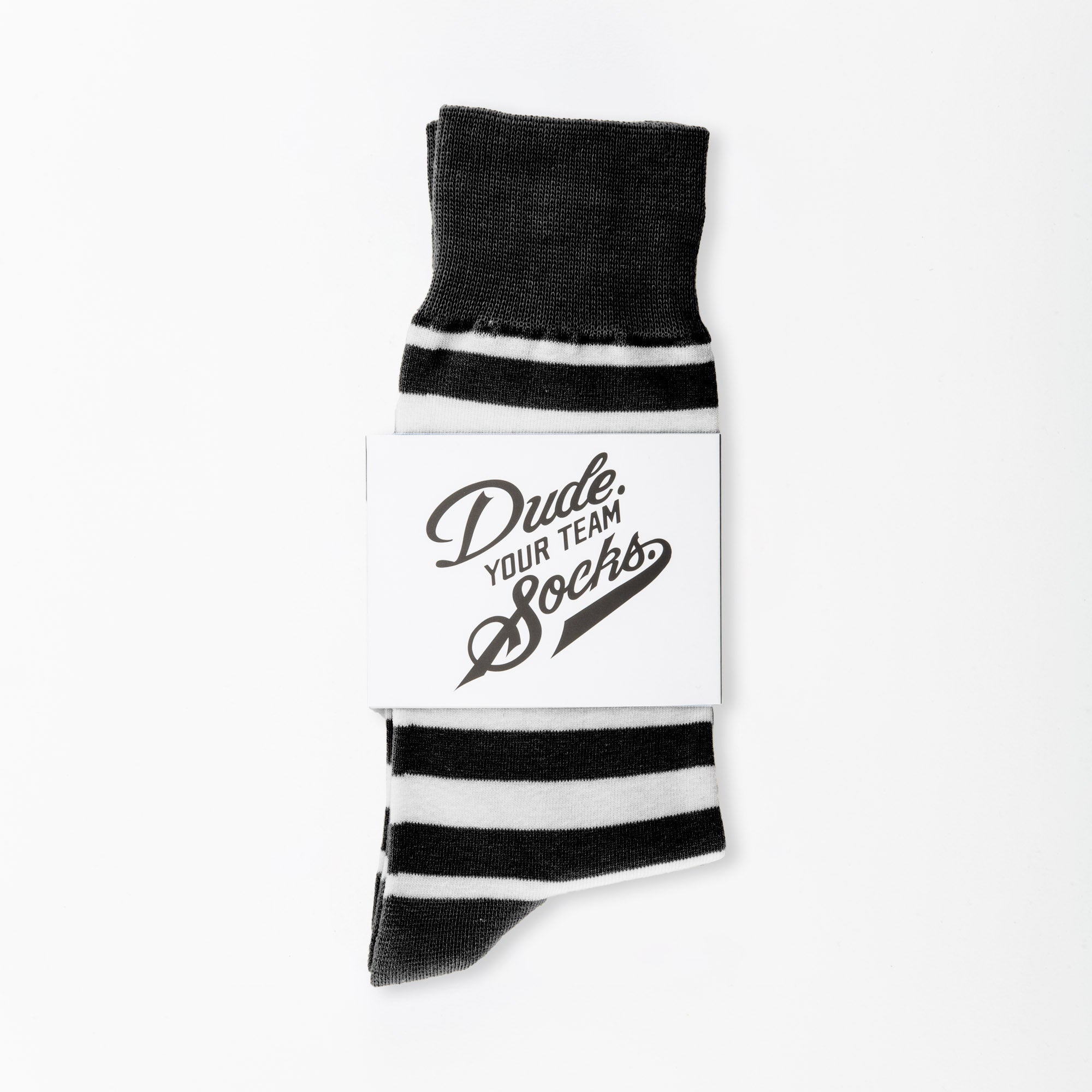 Black and White DYTS Striped Socks Product Image