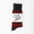 Load image into Gallery viewer, Red and Black Striped Socks Product Image
