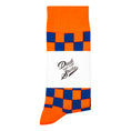 Load image into Gallery viewer, Orange + Blue Checkered Socks
