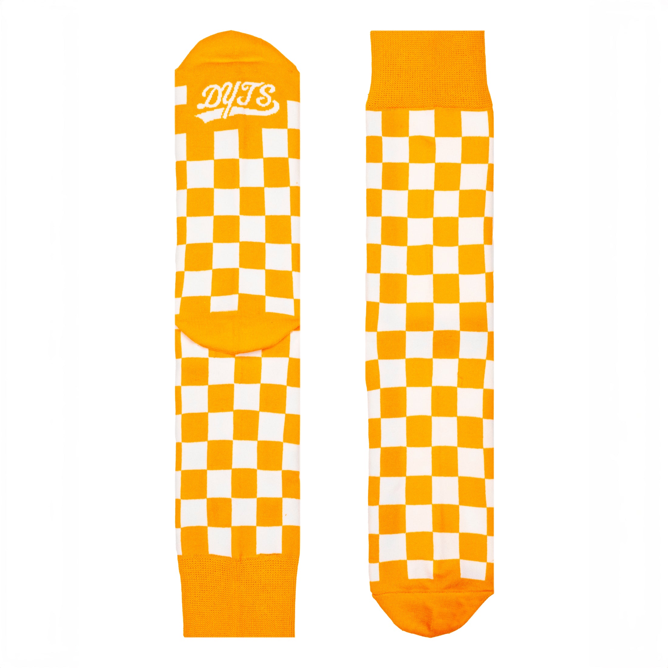 Gold + White Checkered Socks