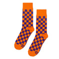 Load image into Gallery viewer, Orange + Purple Checkered Socks
